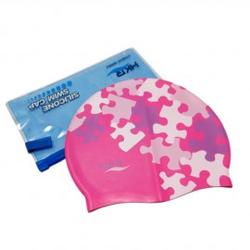 Gorra de Natacin Hkr Silicone Puzzle Rosa